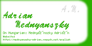 adrian mednyanszky business card